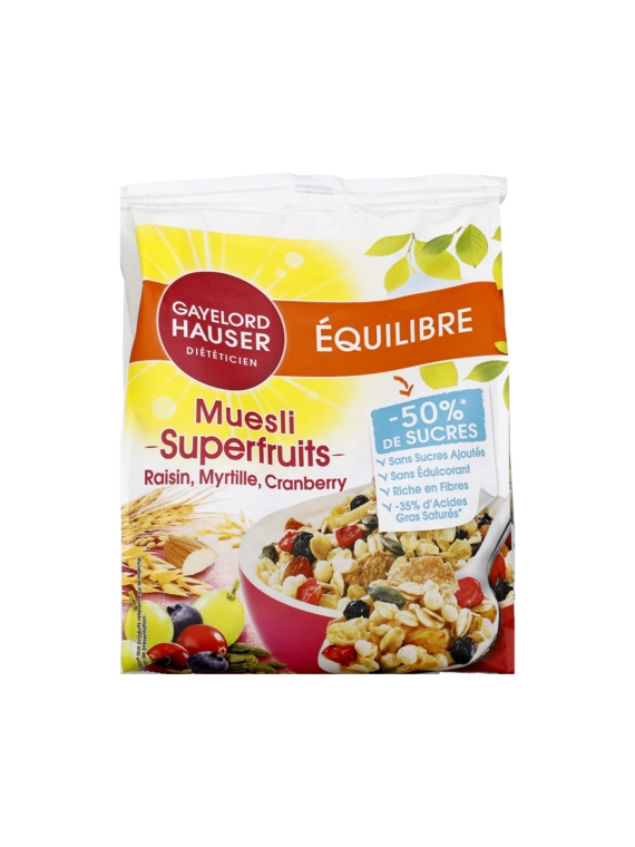 Céréales Muesli Superfruits Raisin Myrtille Cranberry GAYELORD HAUSER