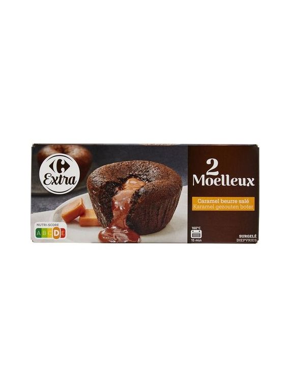 Gâteaux cœur fondant chocolat caramel CARREFOUR