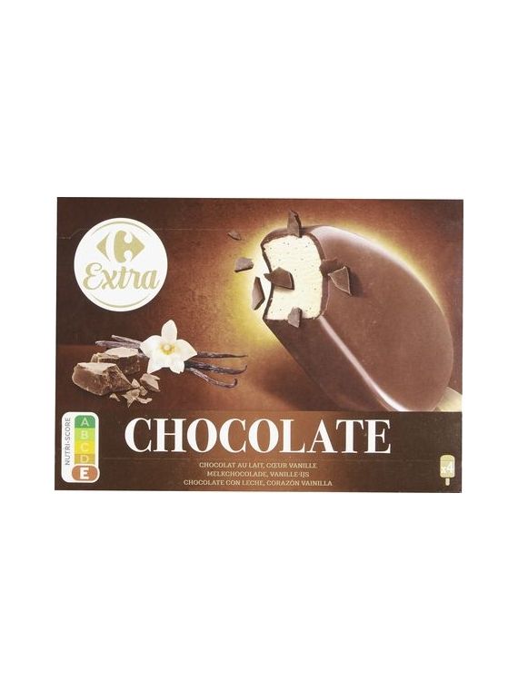 Glaces chocolat au lait cœur vanille CARREFOUR EXTRA