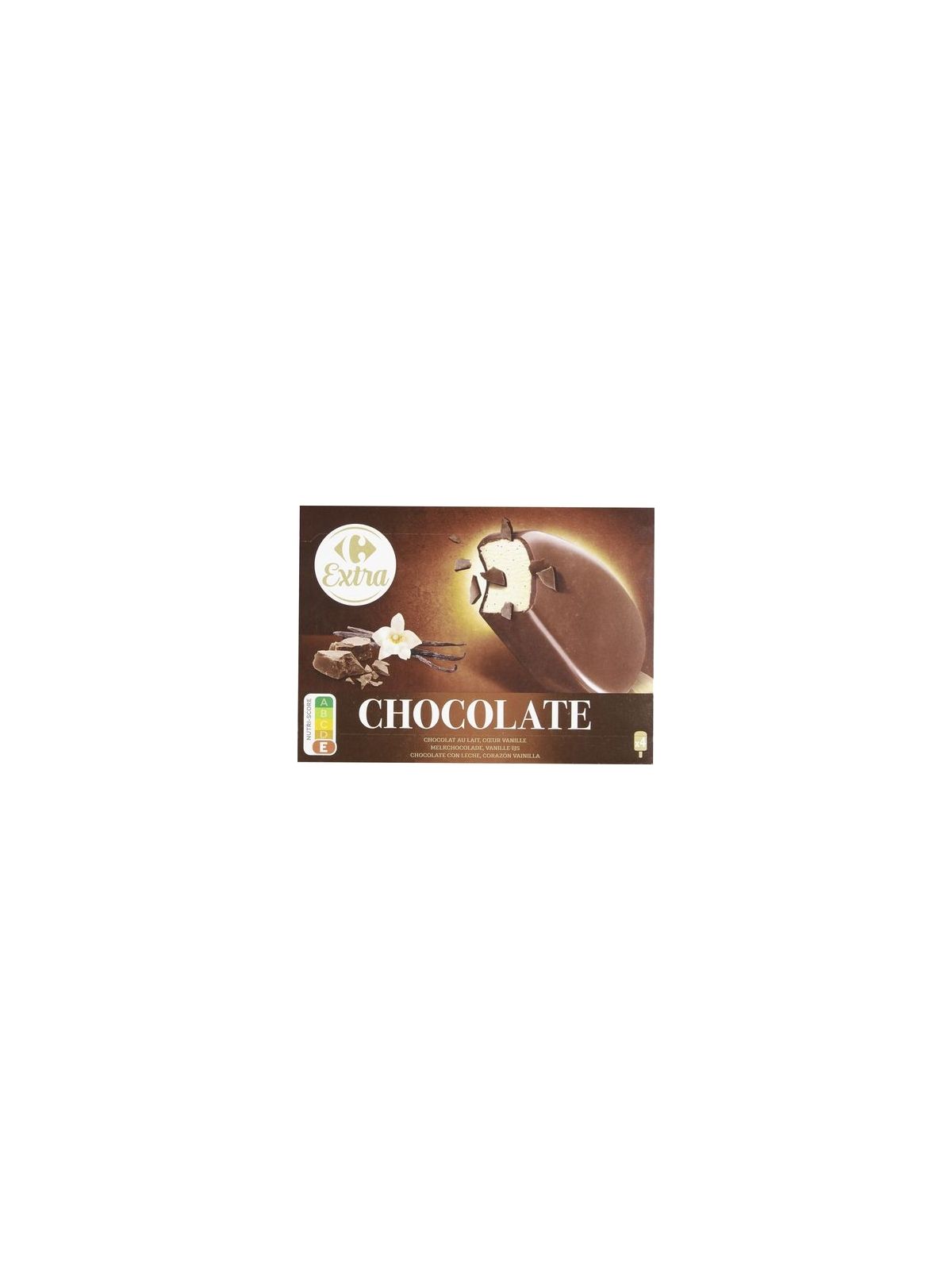 Glaces chocolat au lait cœur vanille CARREFOUR EXTRA