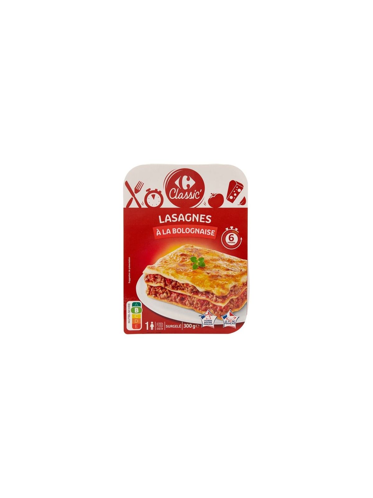 Plat cuisiné lasagnes bolognaise CARREFOUR CLASSIC'