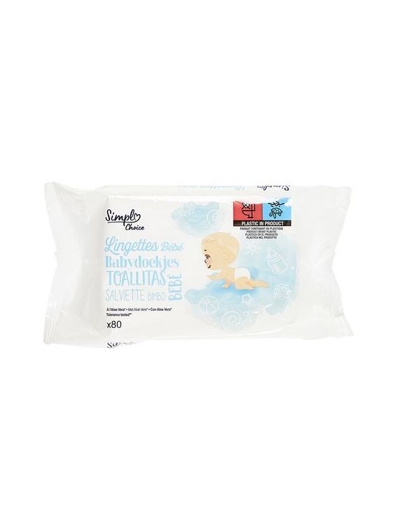 Lingettes bébé à l'Aloe Vera SIMPL CHOICE