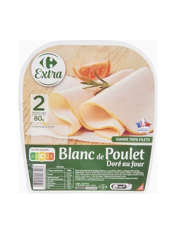 Blanc de poulet doré au four CARREFOUR EXTRA