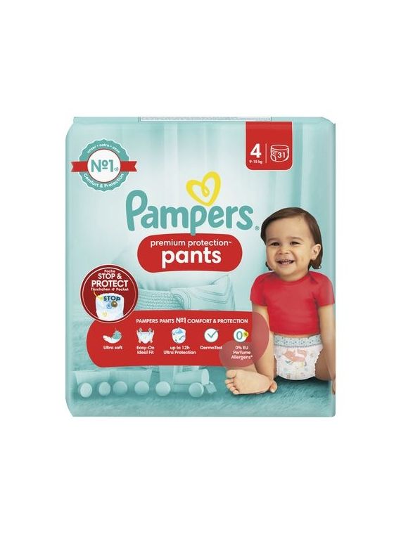 Couches-Culottes Premium Protection Pants Taille 4 9kg-15kg PAMPERS