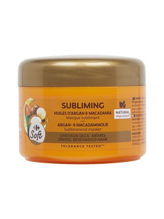 Masque sublimant huiles d'argan & macadamia CARREFOUR SOFT