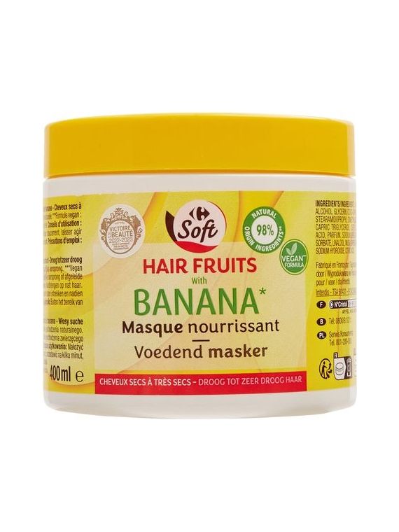 Masque cheveux nourrissant banane CARREFOUR SOFT