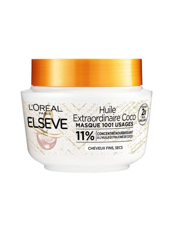 Masque Cheveux Nutrition Haute Légèreté Cheveux Sec Huile Extraordinaire Coco ELSEVE