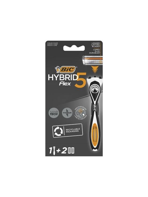 RASOIR HYBRID FLEX5+2RECH.BIC