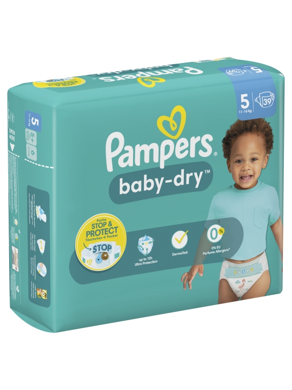 Couches Bébé Baby-Dry Taille 5 11kg-16kg PAMPERS