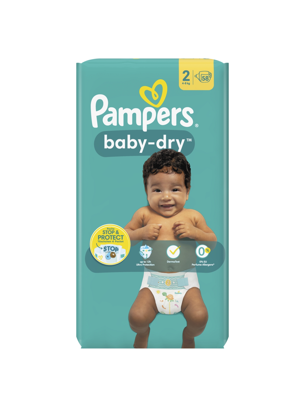 Couches Bébé Baby-Dry Taille 2 4Kg-8Kg PAMPERS