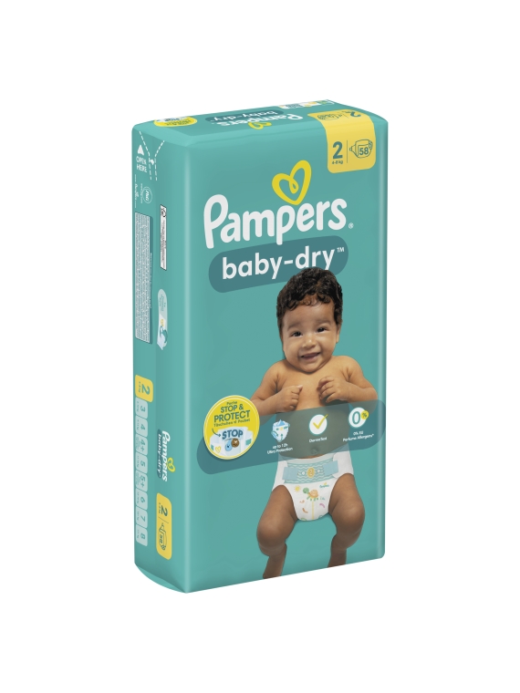 Couches Bébé Baby-Dry Taille 2 4Kg-8Kg PAMPERS