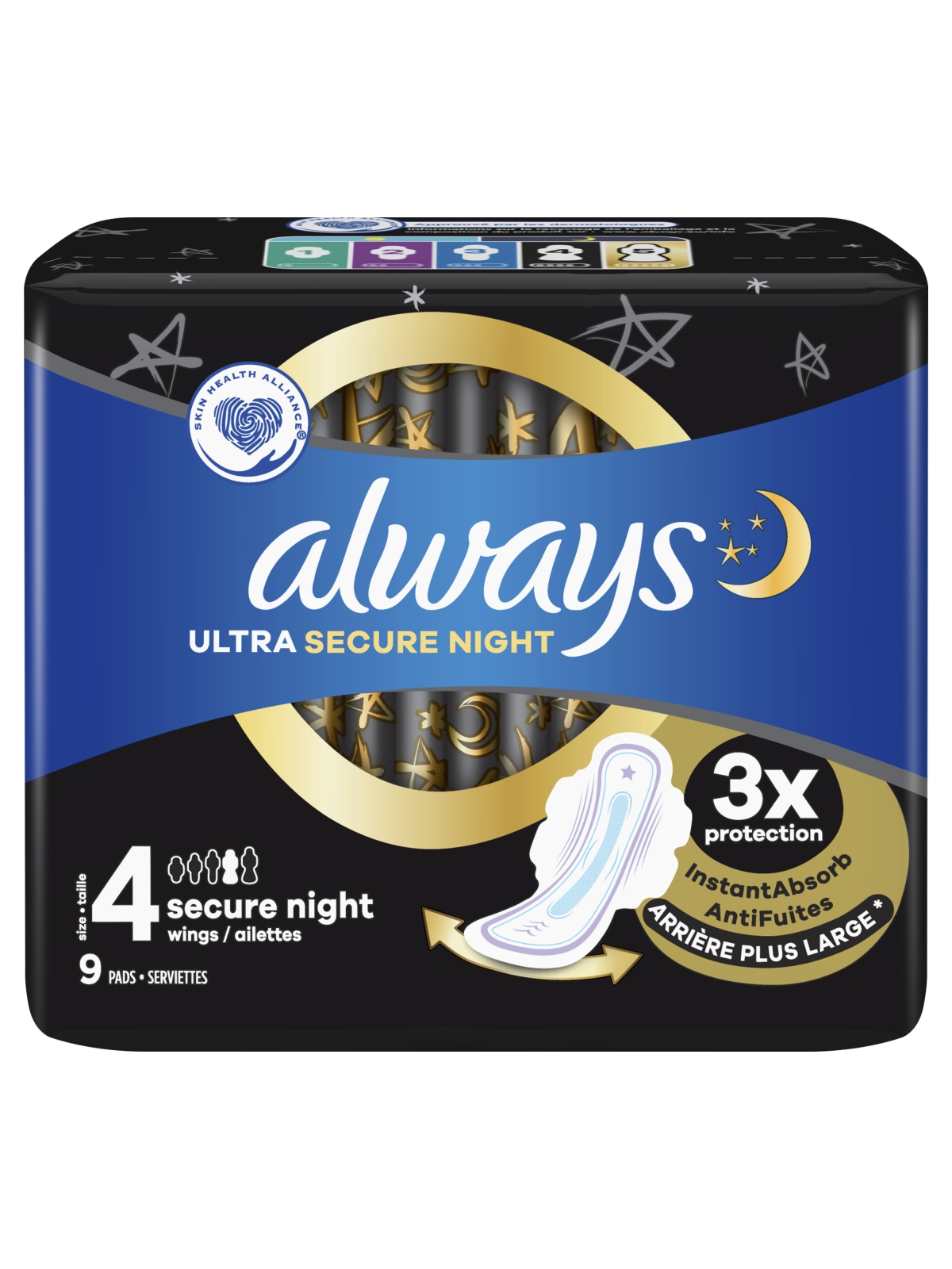 Serviette Hygiénique Avec Ailettes Ultra Secure Night Taille 4 ALWAYS