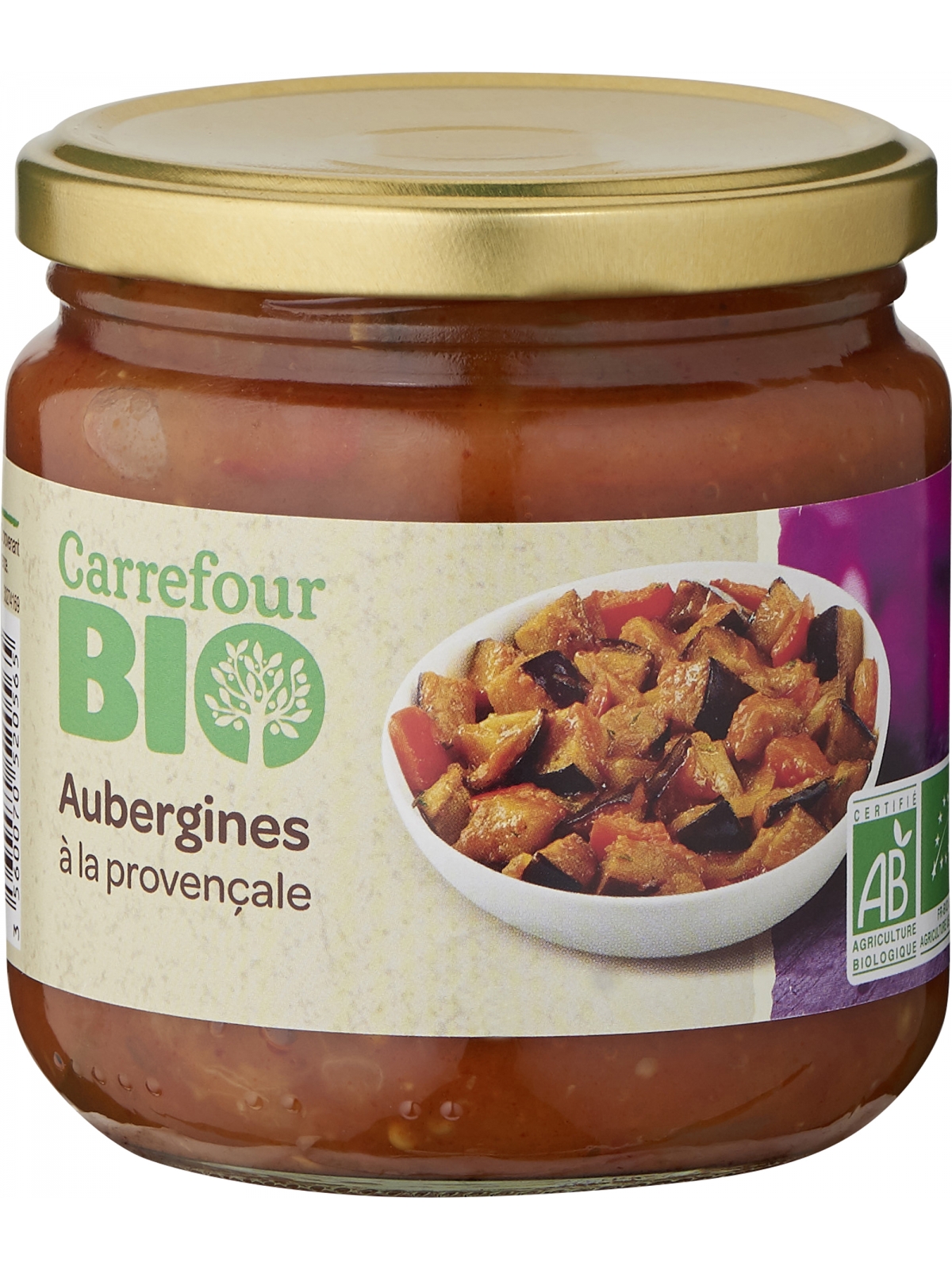 Légume cuisiné bio aubergines provençale CARREFOUR BIO