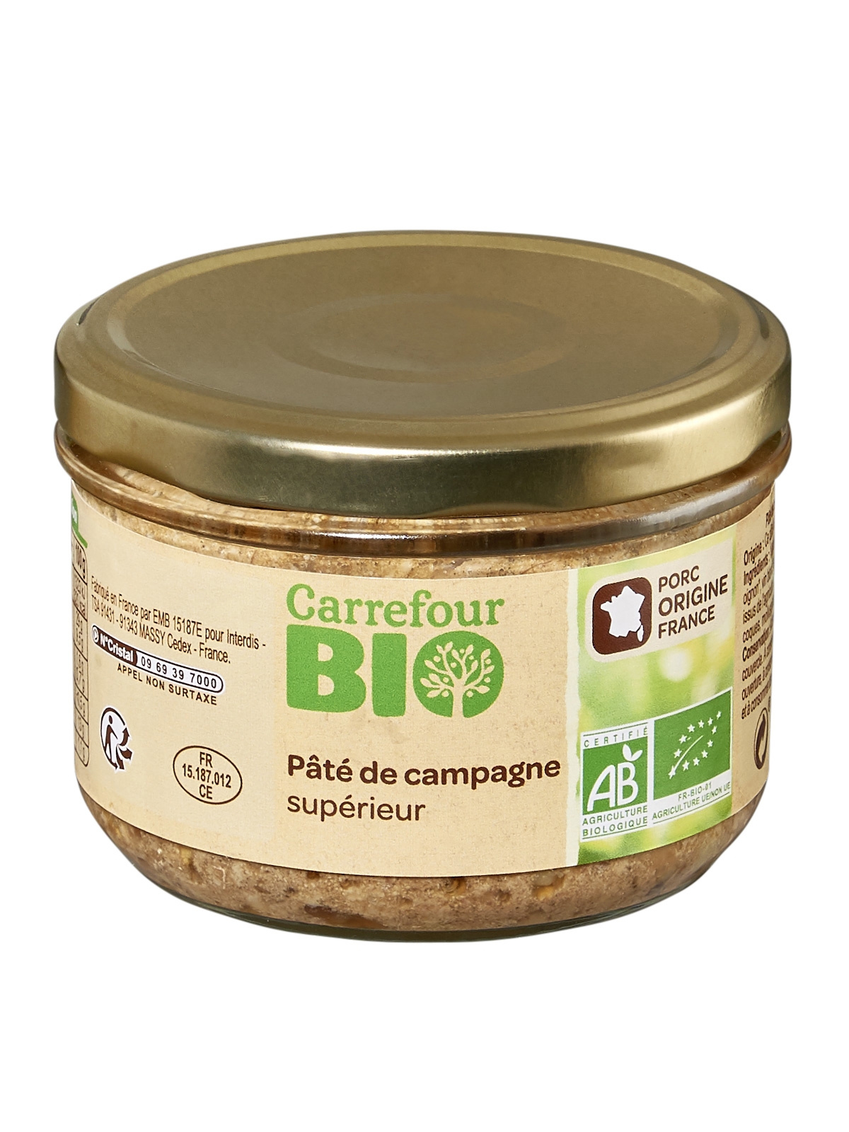 Pâté bio de campagne supérieur CARREFOUR BIO