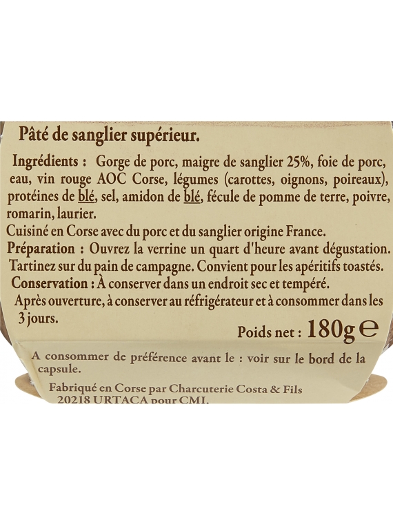 Pâté de sanglier cuisiné en Corse REFLETS DE FRANCE