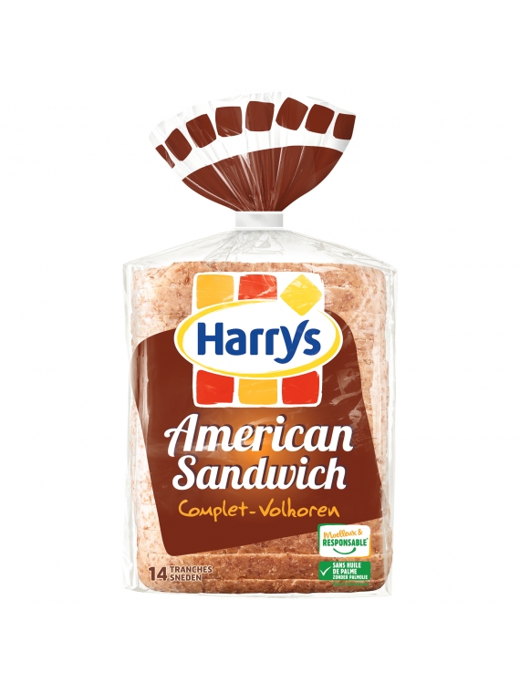 Pain de mie american sandwich complet sans additifs HARRYS