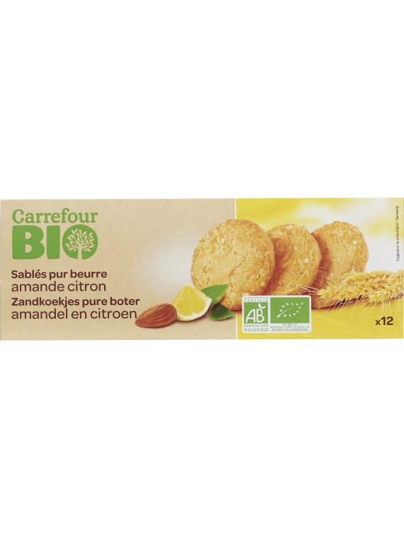 Biscuits bio sablés amande citron CARREFOUR BIO