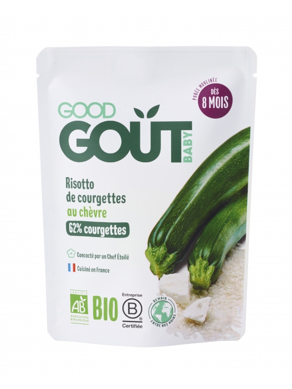 Plat bébé bio dès 8 mois, risotto courgette/chèvre GOOD GOUT