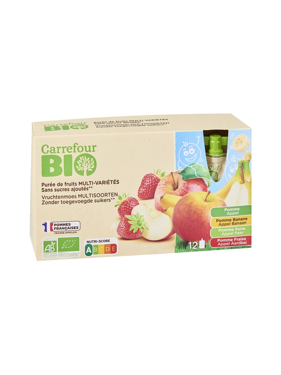 Purée de fruits Multi-variétés sans Sucres Ajoutés CARREFOUR BIO