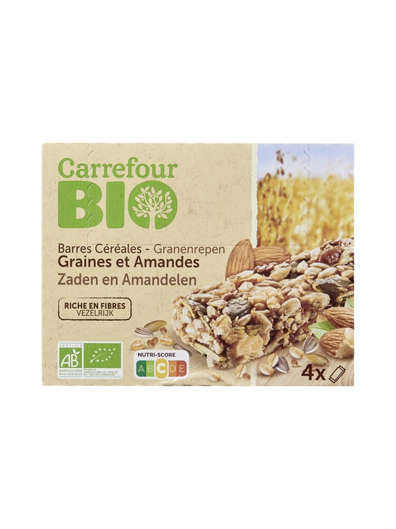 Barres Céréales Graines & Amandes CARREFOUR BIO