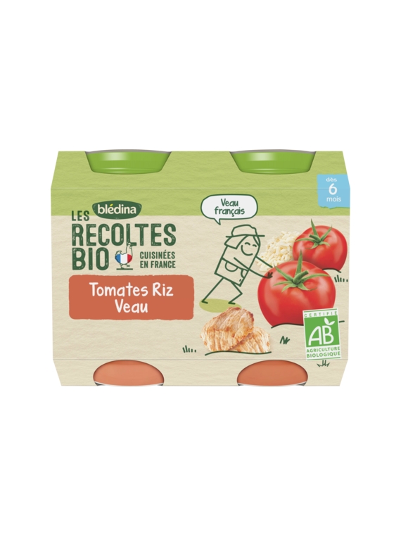 Pots Tomates Riz Veau Bio BLÉDINA