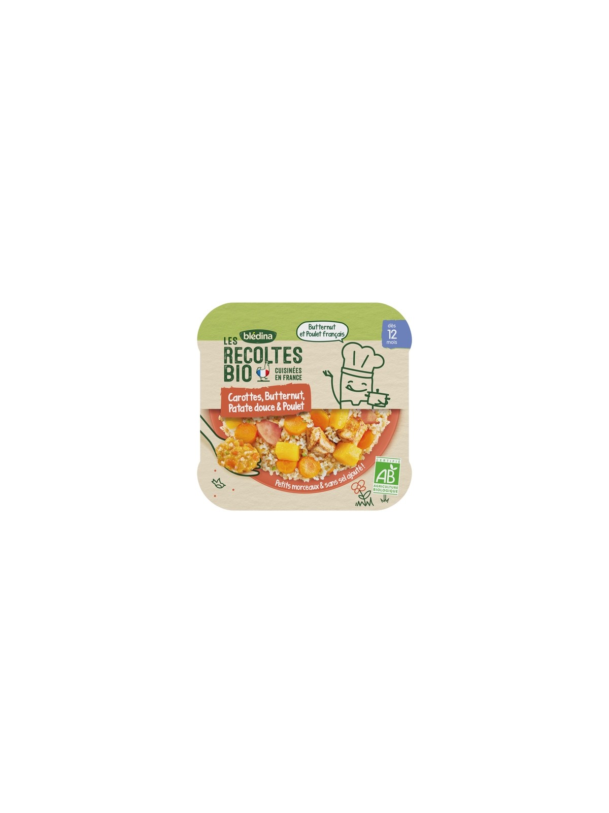 Plat Carottes Butternut Patate Douce & Poulet Bio BLÉDINA