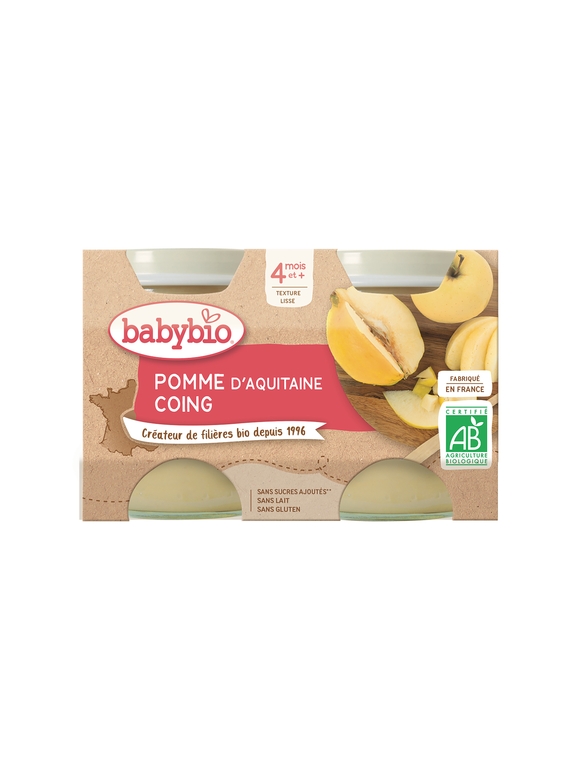 Compotes Bébé dès 4 mois, Pomme & Coing BABYBIO