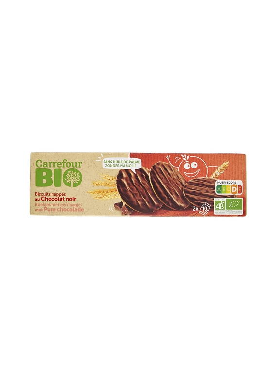 Biscuits nappés au Chocolat noir CARREFOUR BIO