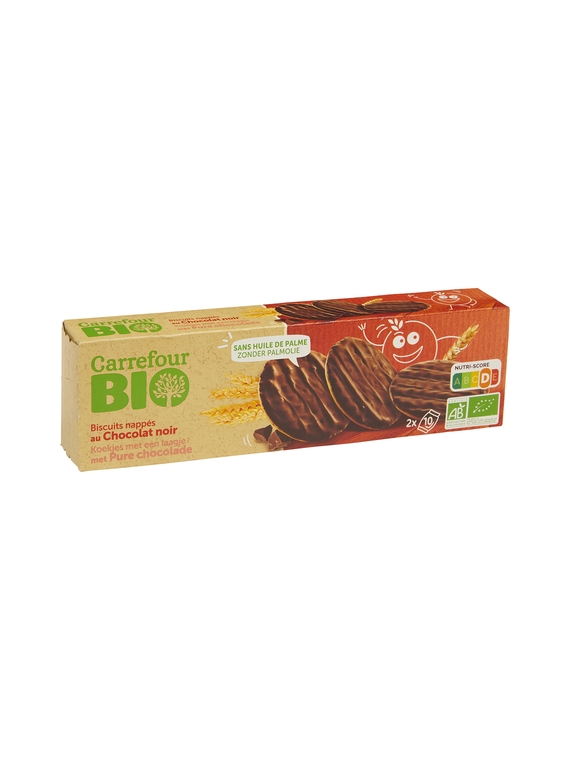 Biscuits nappés au Chocolat noir CARREFOUR BIO