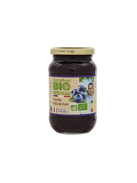 Confiture Myrtille 65% de fruit CARREFOUR BIO