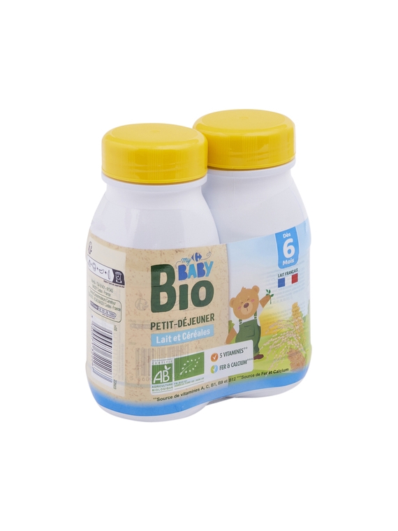 Lait et céréales Bébé Bio dès 6 mois CARREFOUR BABYBIO