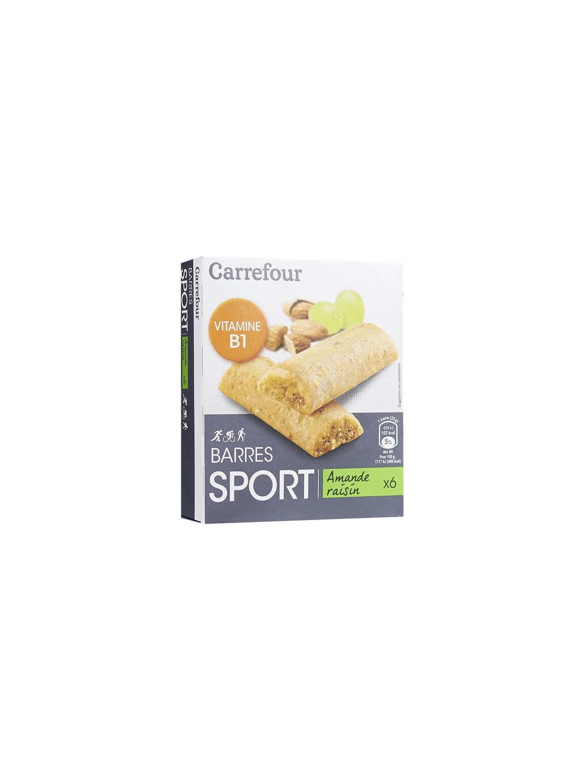 Barres de Céréales Sport Amande Raisin CARREFOUR