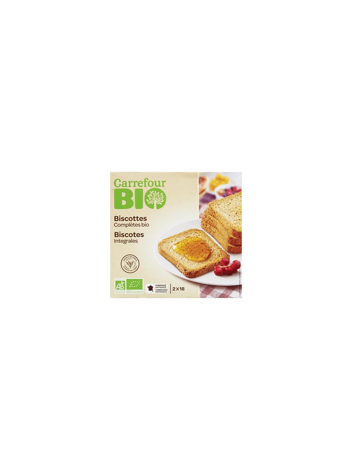 Biscottes Complètes CARREFOUR BIO