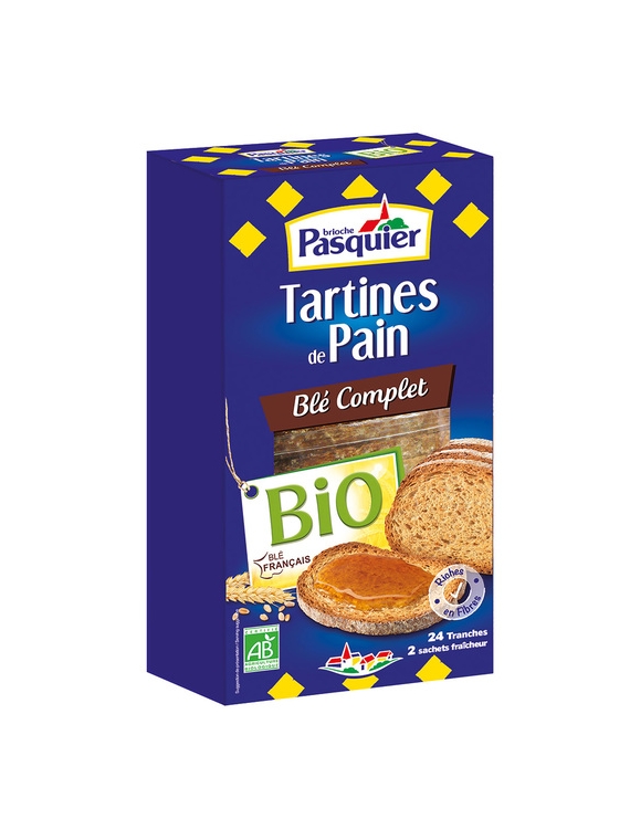 Tartines de Pain Blé Complet Bio PASQUIER