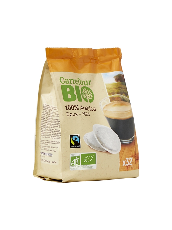 Café Dosettes Doux 100% Arabica CARREFOUR BIO