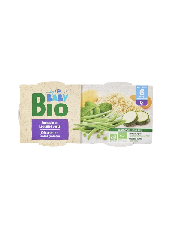 Semoule & Légumes Verts CARREFOUR BABY BIO