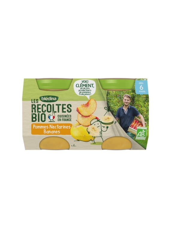 Compotes Pommes Nectarines Bananes Bio BLÉDINA