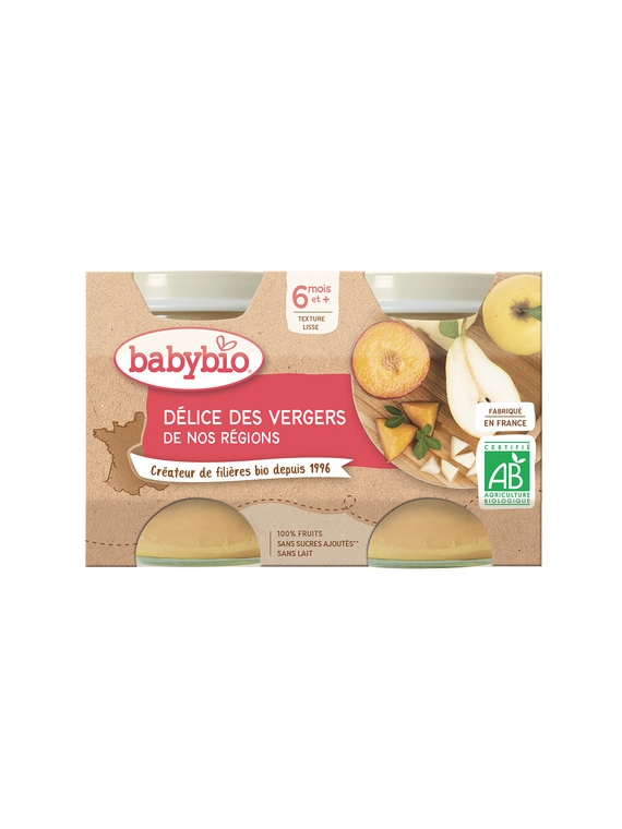 Compotes Bébé Délice de Fruits 6mois - BABYBIO