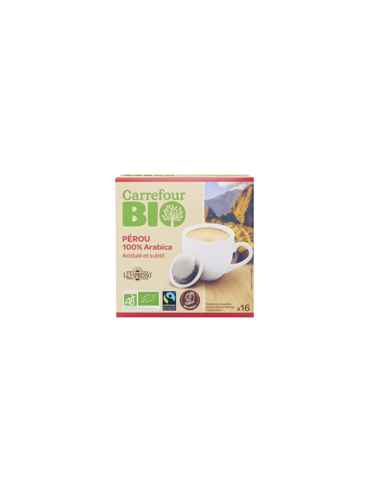 Café Dosettes Pérou 100% Arabica CARREFOUR BIO