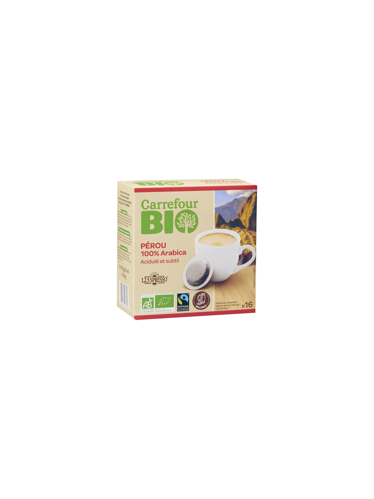 Café Dosettes Pérou 100% Arabica CARREFOUR BIO