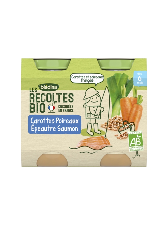 Pots Carottes Poireaux Épeautre Saumon Bio BLÉDINA