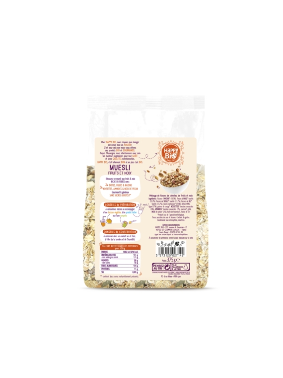 Céréales Muesli Fruits et Noix HAPPY BIO