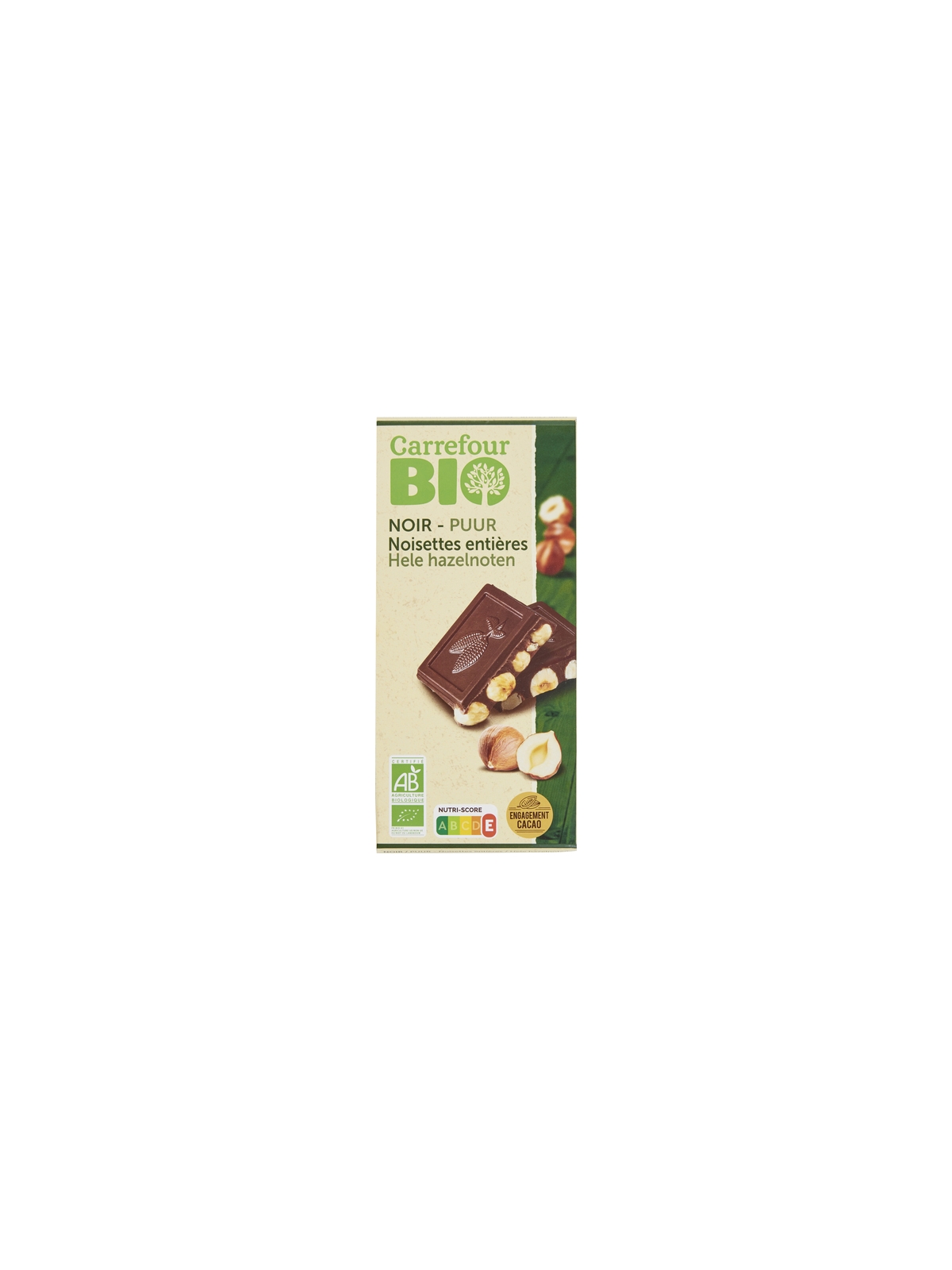 Tablette de Chocolat Noir Noisettes entières CARREFOUR BIO