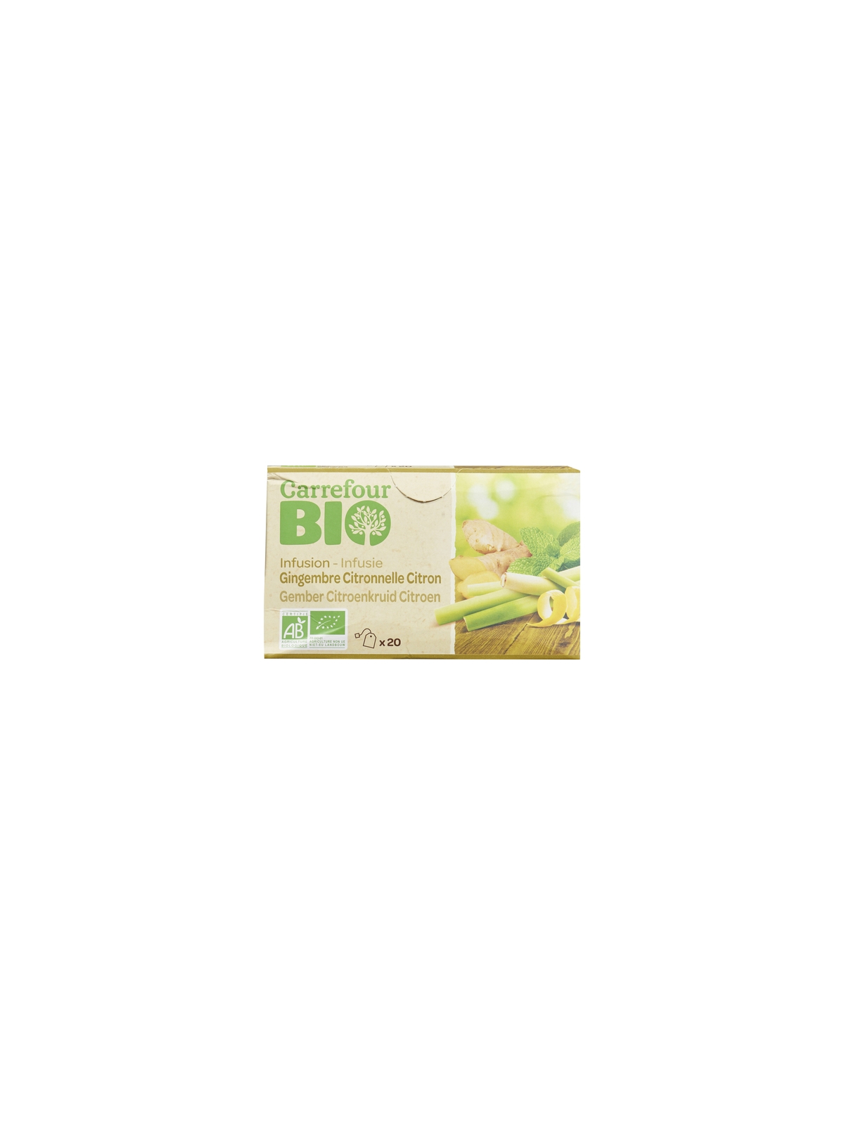 Infusion Gingembre Citronnelle Citron CARREFOUR BIO