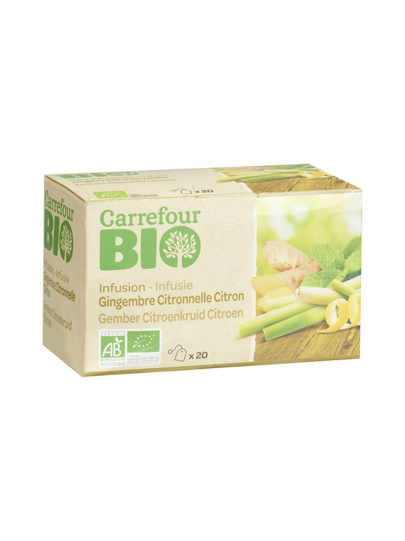 Infusion Gingembre Citronnelle Citron CARREFOUR BIO