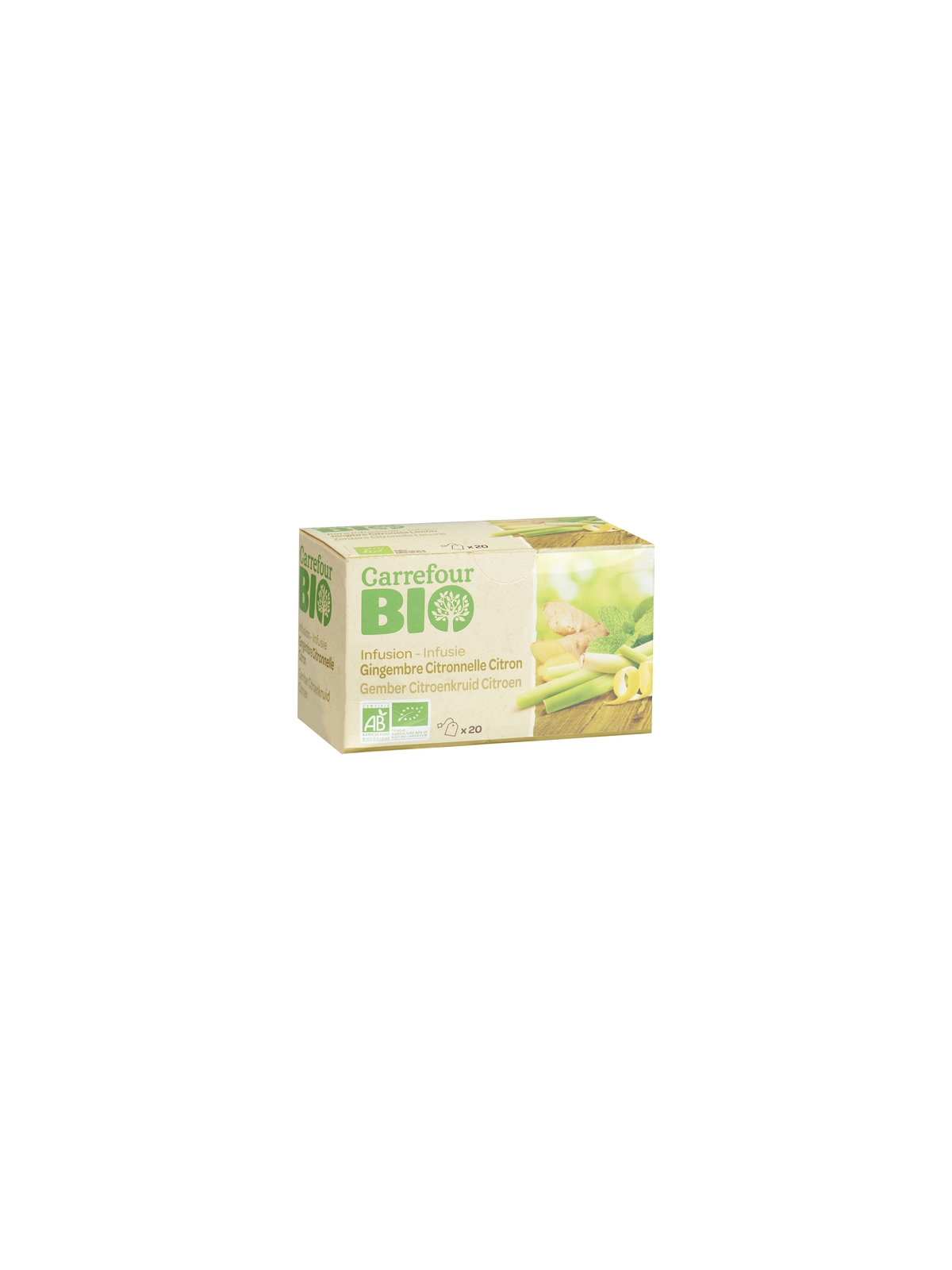 Infusion Gingembre Citronnelle Citron CARREFOUR BIO