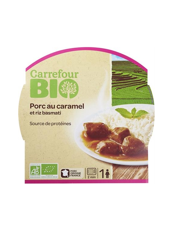 Porc au Caramel & Riz CARREFOUR BIO