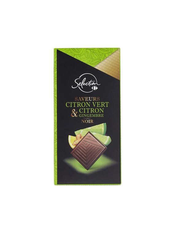 Tablette de Chocolat Noir Citron Gingembre CARREFOUR SELECTION