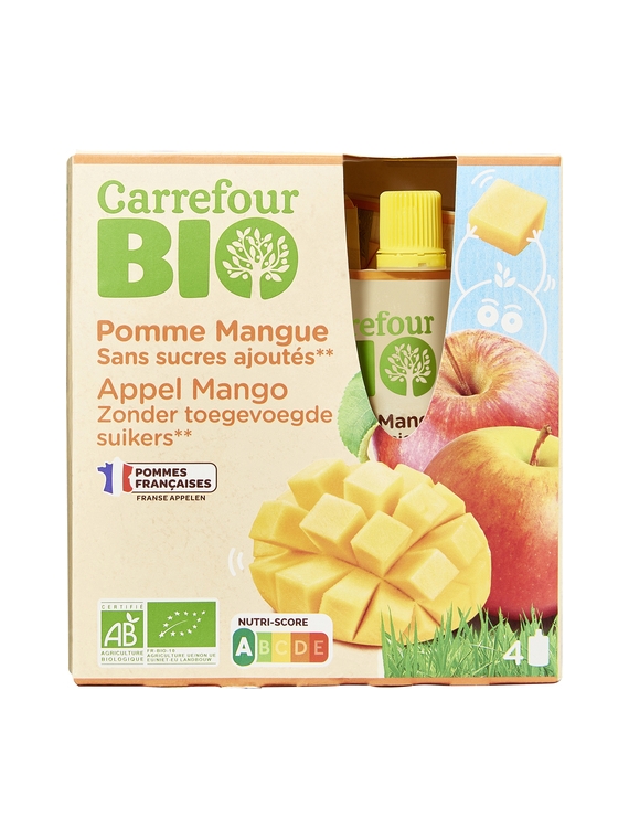 Compotes Pommes Mangues CARREFOUR BIO