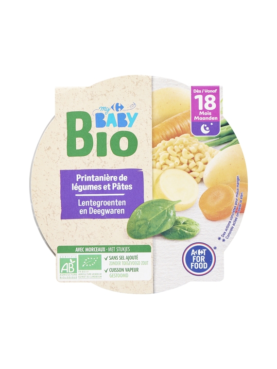 Printanière Légumes & Pâtes CARREFOUR BABY BIO